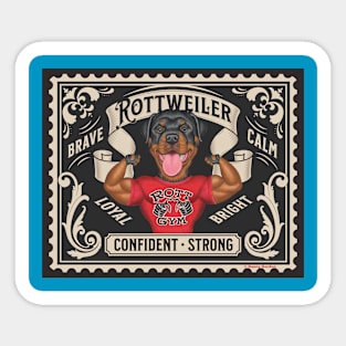 Cute Funny Rottie Rottweiler Muscle Dog Sticker